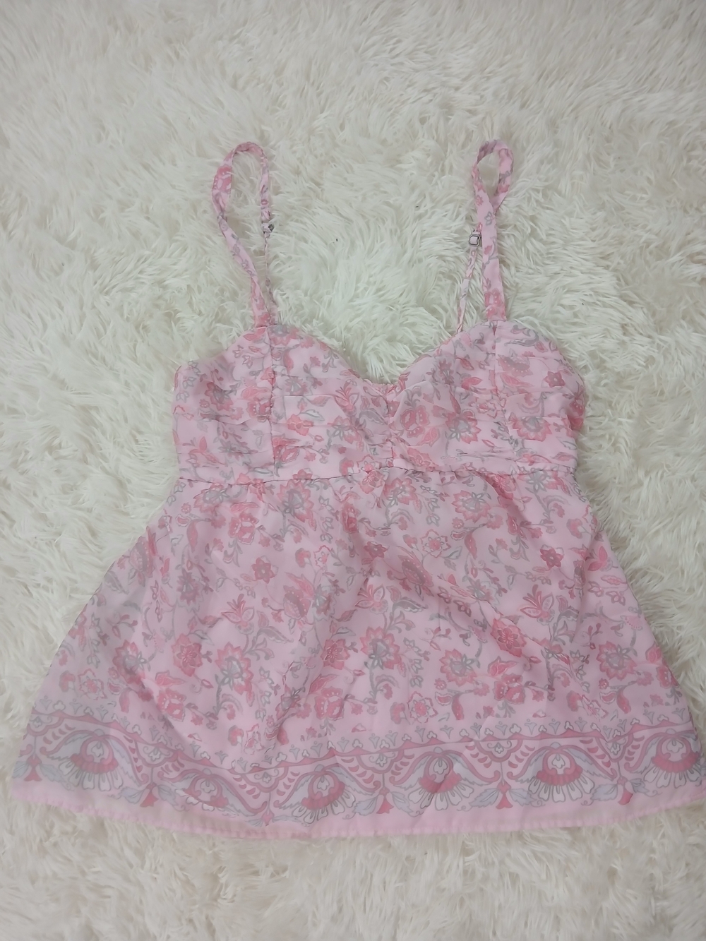 Women's Pink Floral Camisole Tank Top